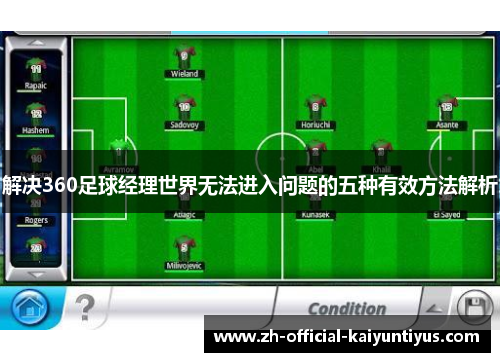解决360足球经理世界无法进入问题的五种有效方法解析